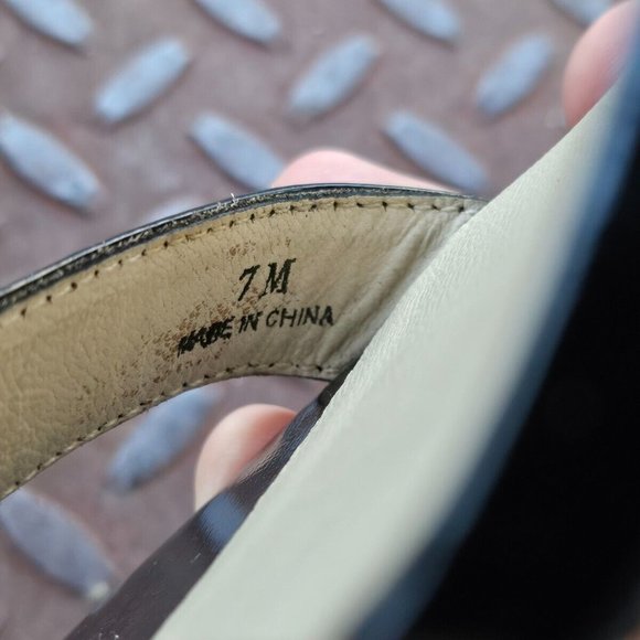 Charles David Women Heel Black Patent Leather Upper Sandal Strappy Shoes Size 7 - Picture 9 of 11